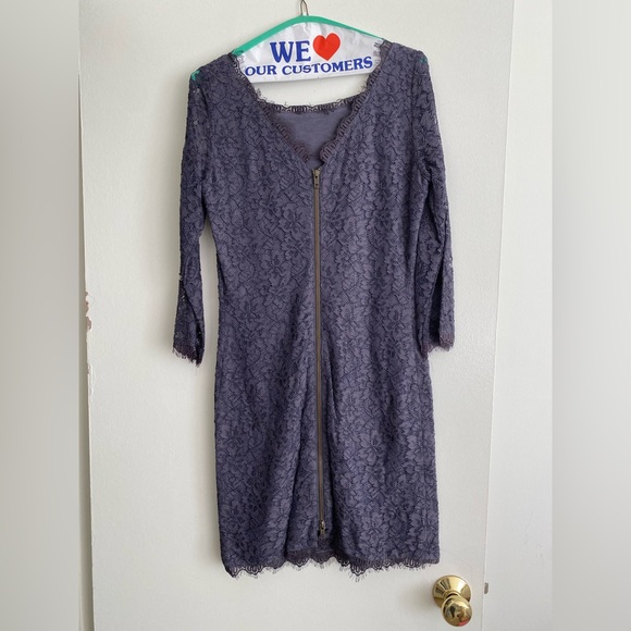 Diane von Furstenberg lace purple dress size 8 - Picture 1 of 3